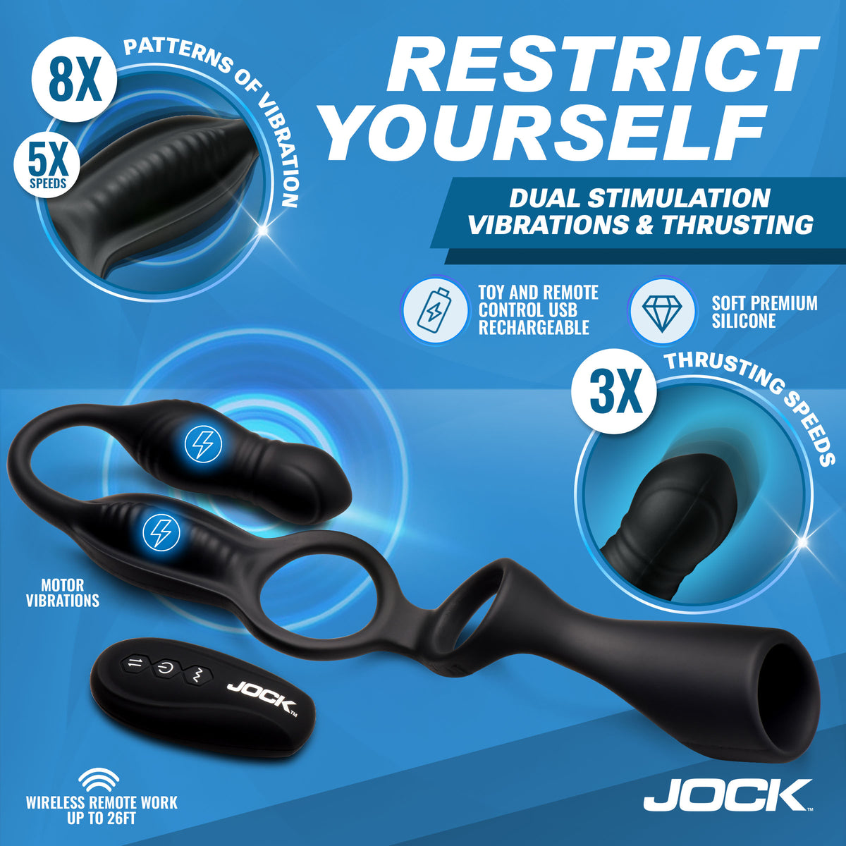 Three thrusting speeds on the Hype Max anal plug