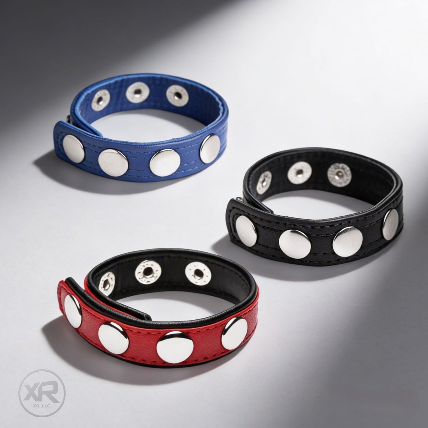 leather speed snap cock rings for gay men available in multiple colors featuring adjustable snaps for a tight comfortable fit