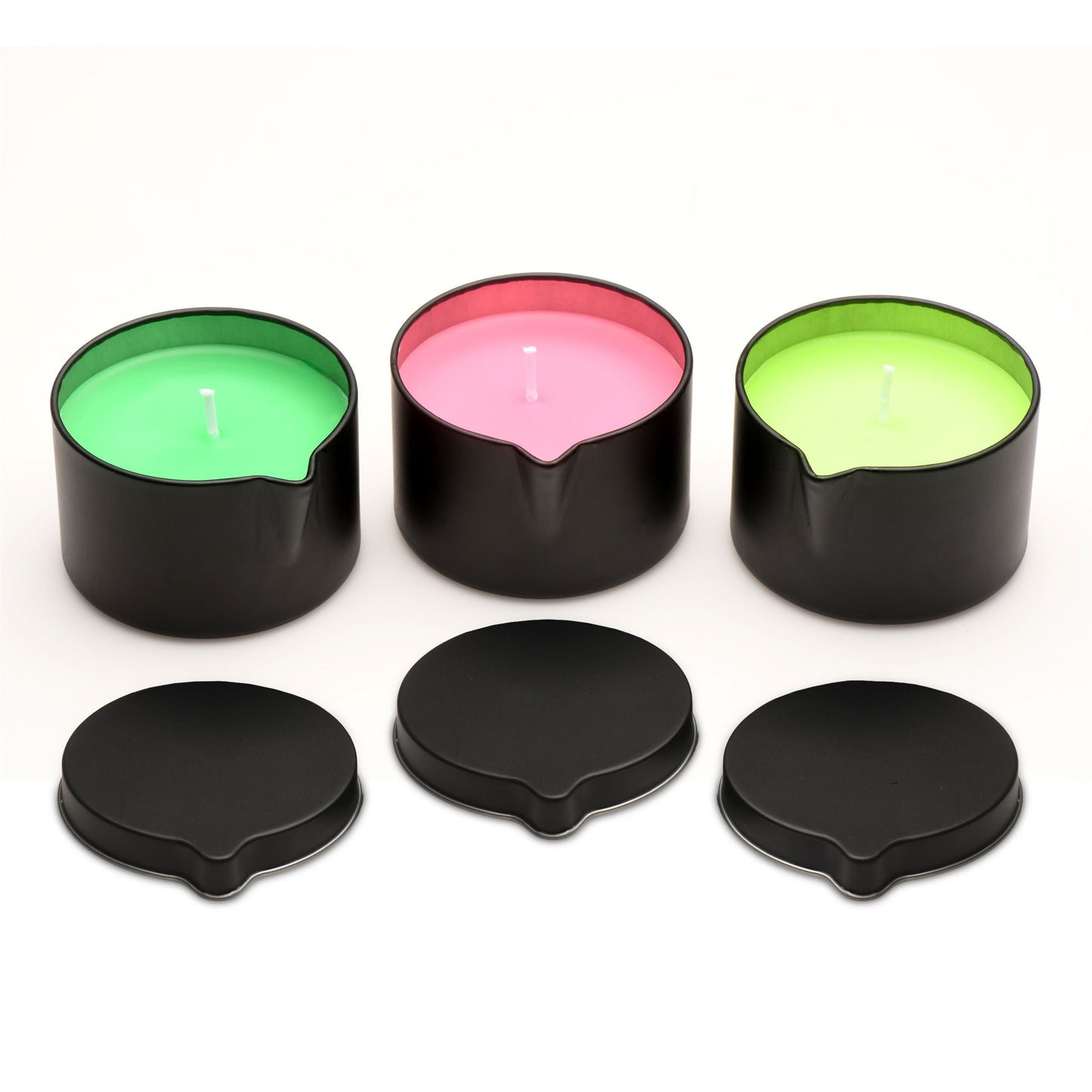 Three-candle wicked wax set with 18 hours of total burn time