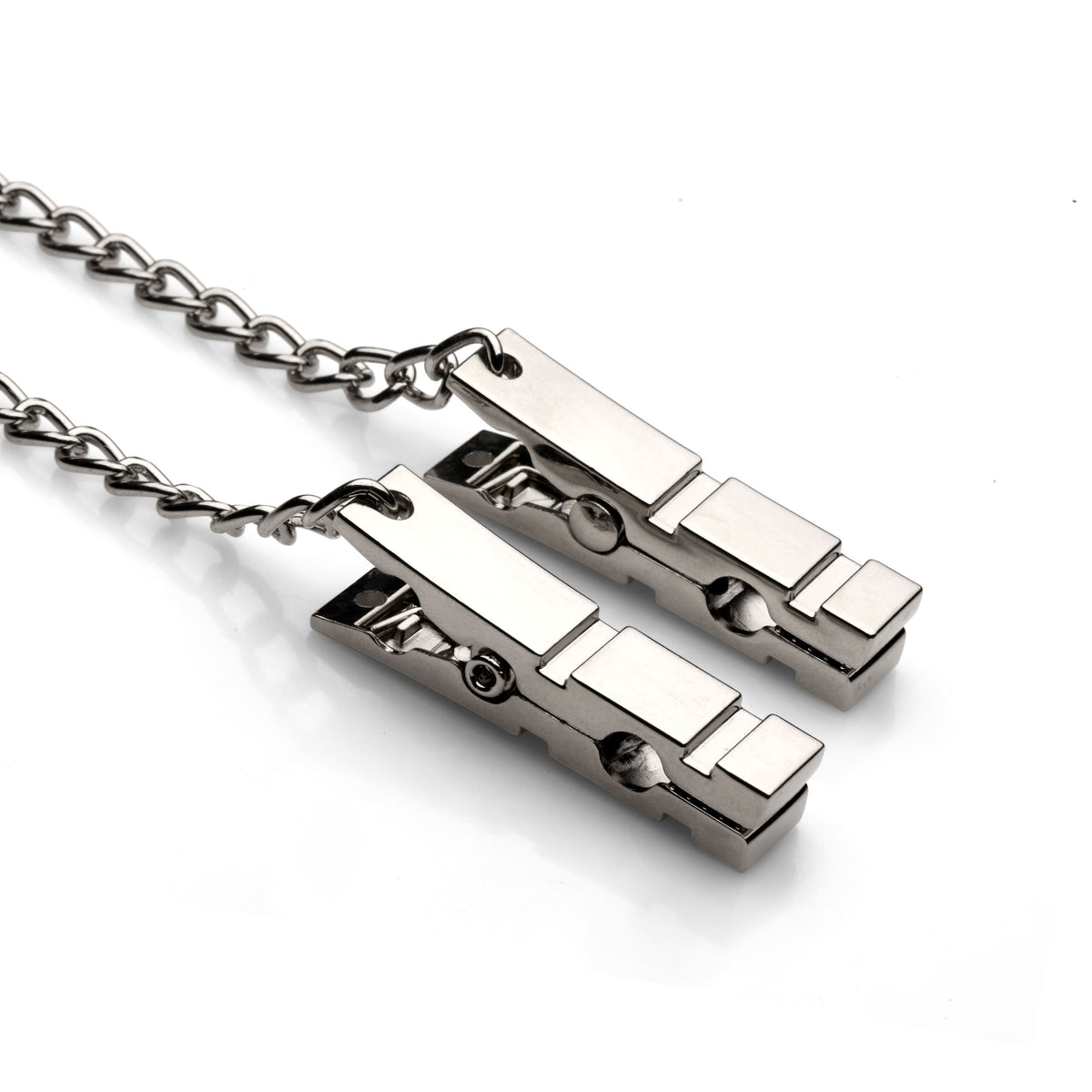 Weighted steel and zinc alloy Naughty Pleasure nipple clamps