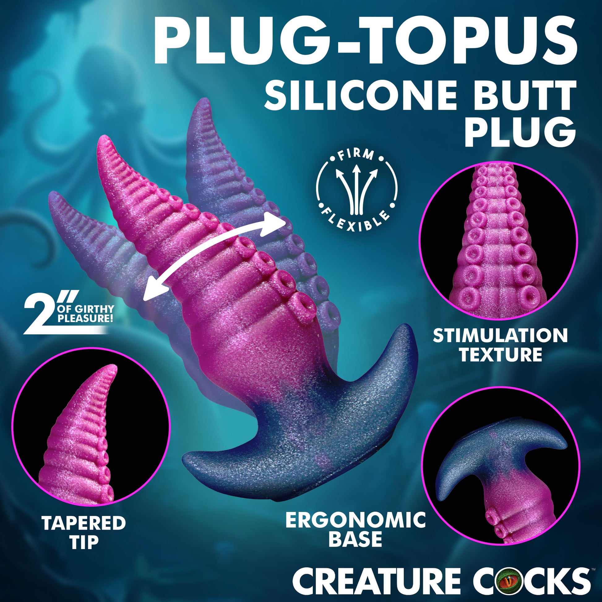 Easy slim tip entry on the Plugtopus butt plug