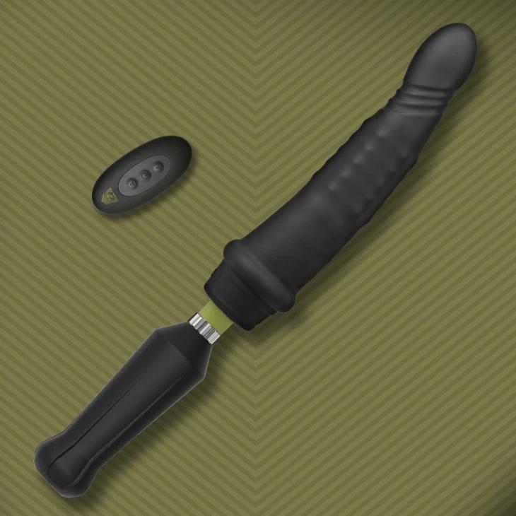 Robo Plunger Rotating Bead Dildo, Vibrating Deep Dildo with Remote