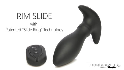 Rim Slide 10X Sliding Ring Silicone Butt Plug with Remote