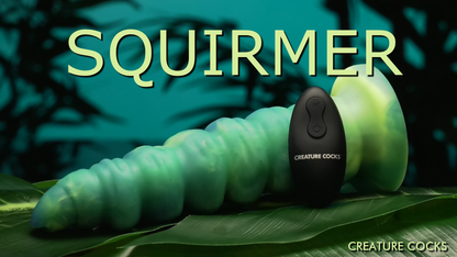 Squirmer Thrusting and Vibrating Silicone Dildo