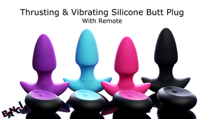Thrusting & Vibrating Silicone Butt Plug
