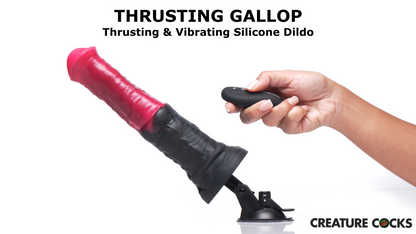 Thrusting Gallop Thrusting & Vibrating Silicone Dildo