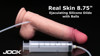 8.75" Ejaculating Silicone Dildo w/ Balls
