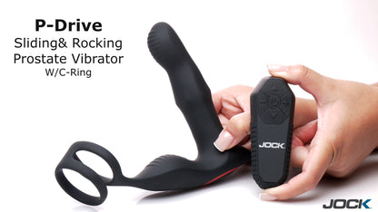 Enhancers P-Drive Sliding & Rocking Prostate Vibrator w/ C-Ring