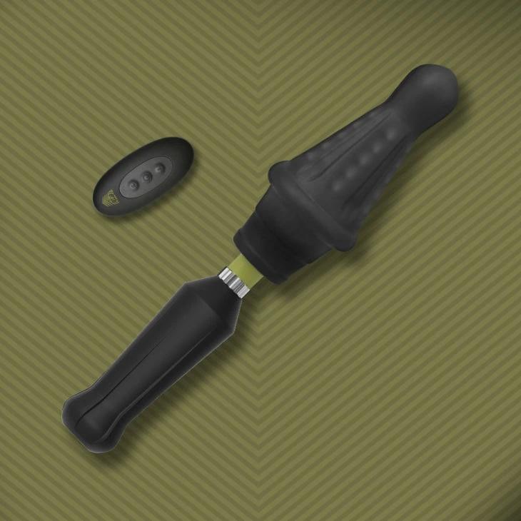 Robo Rammer Rotating Rimming Dildo, Vibrating with Remote