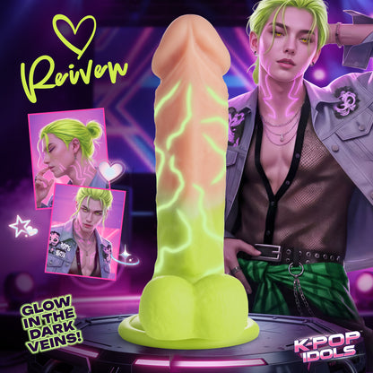 Reiven 6.5 inch silicone dildo for gay men with arc glow