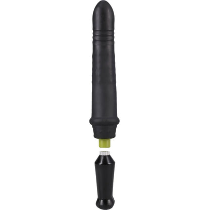 Robo Plunger rotating dong straight-on view with textured grip handle, Fort Troff