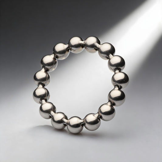 stainless steel beaded cock ring for gay men weighted ball bearing ring for enhanced erection strength and stamina