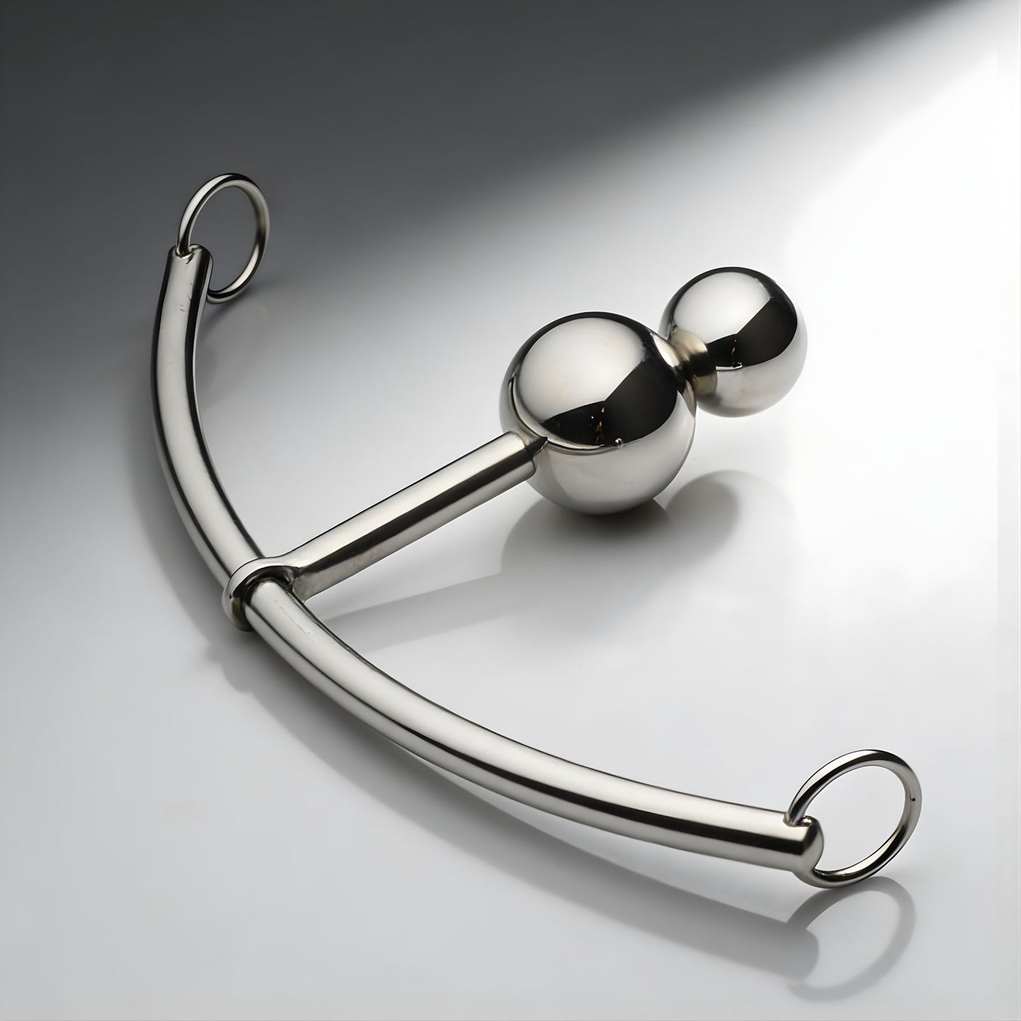 stainless steel double ball plug for gay men with sliding o ring rod weighted anal plug for controlled depth and stimulation