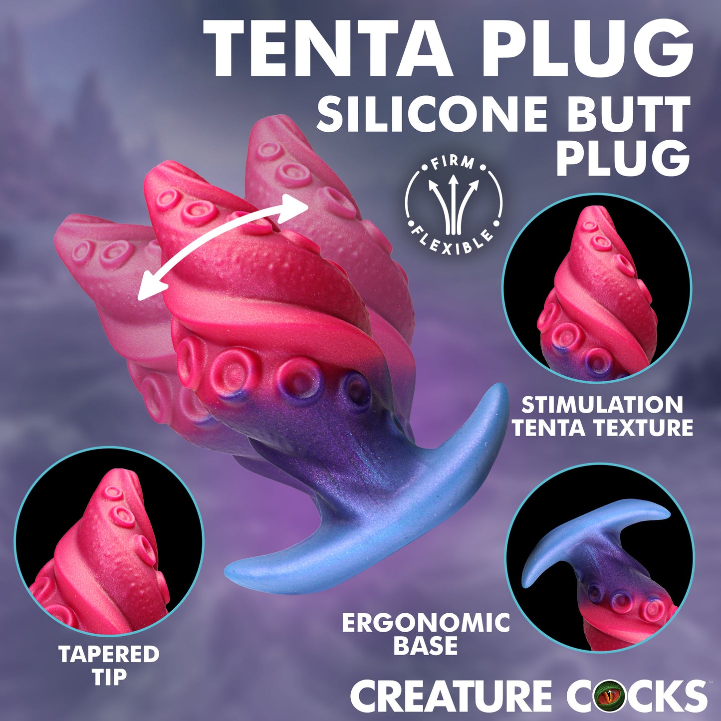 Spiral twist detail on the Tenta Plug butt plug
