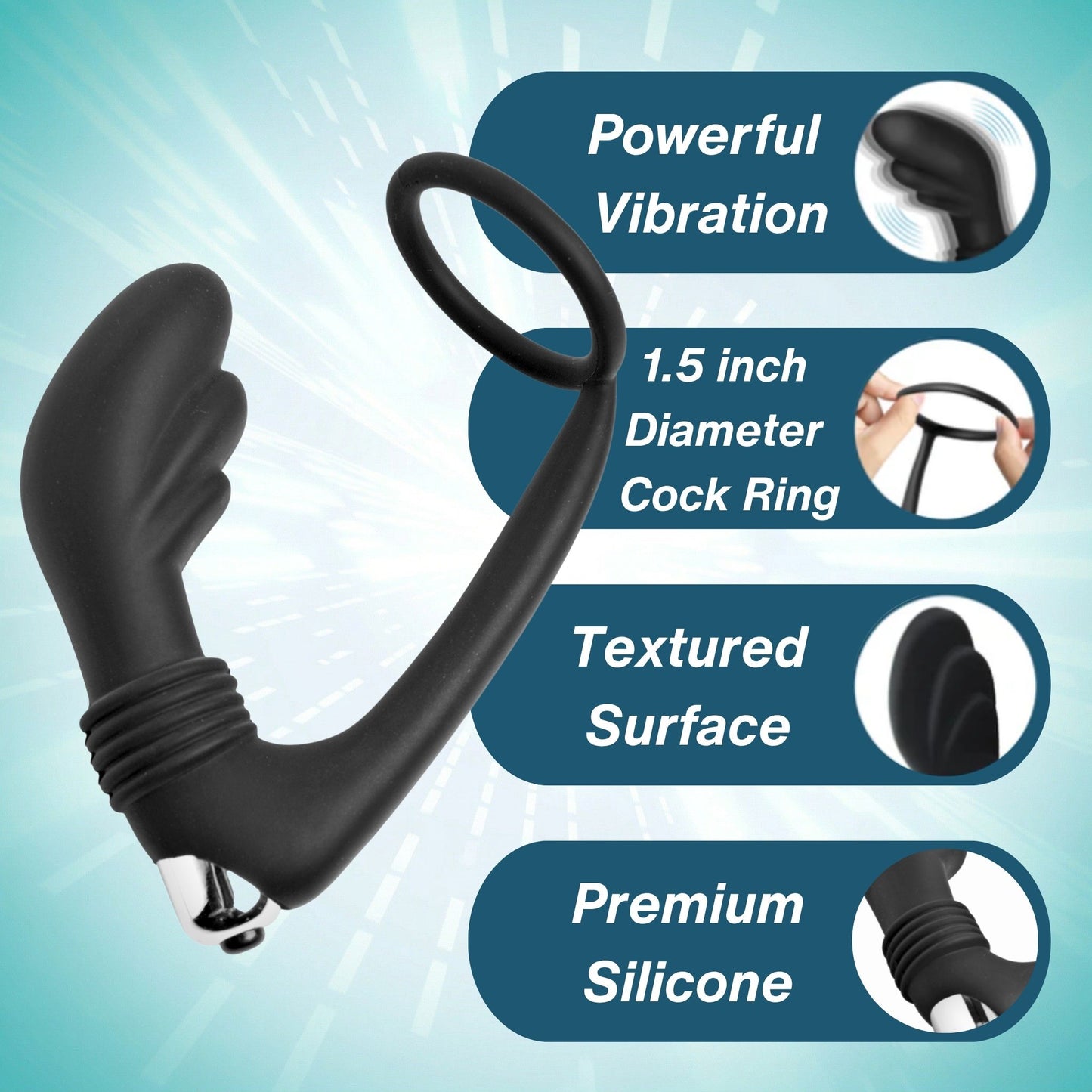 vibrating cock massager Vibrating Cock Ring With P-Spot Tickler CLEARANCE