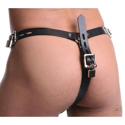 Strict Leather Locking Chastity Device Support Harness
