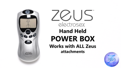Zeus Electrosex Handheld Power Box with Black Silicone Pads