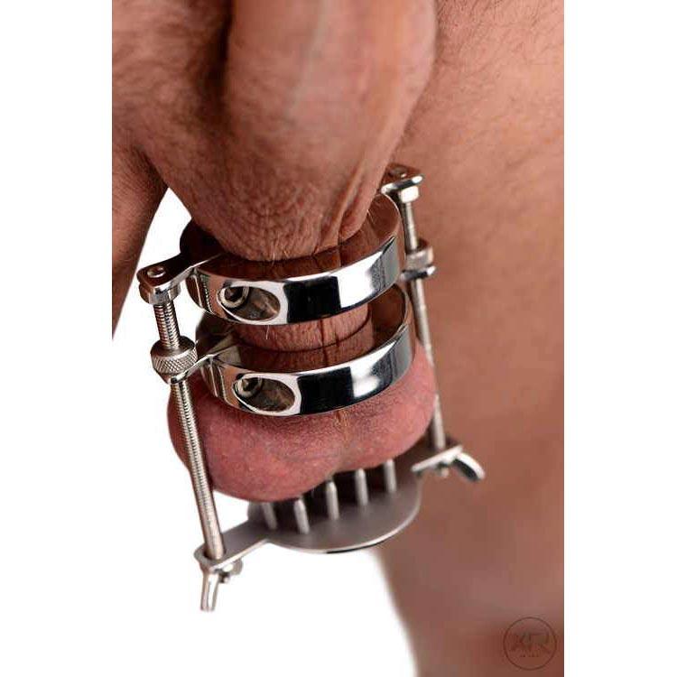 Stainless Steel Evil Ball Stretcher with Spiked Crusher BDSM New Ball  stretchers for Men's Testicles