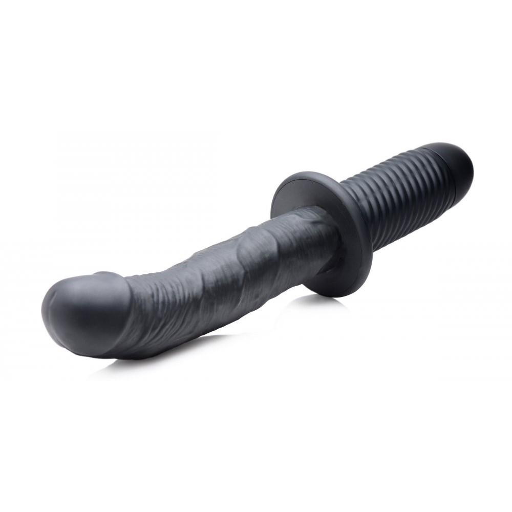 The Large Realistic 10X Silicone Vibrator with Handle