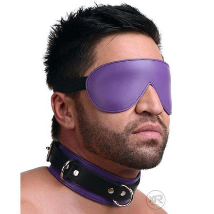 Strict Leather Black and Purple Deluxe Locking Collar