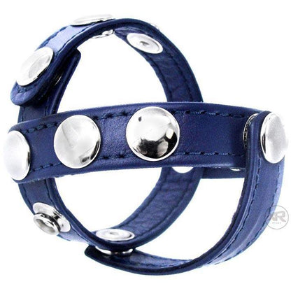 Cobalt Blue Leather Cock and Ball Harness
