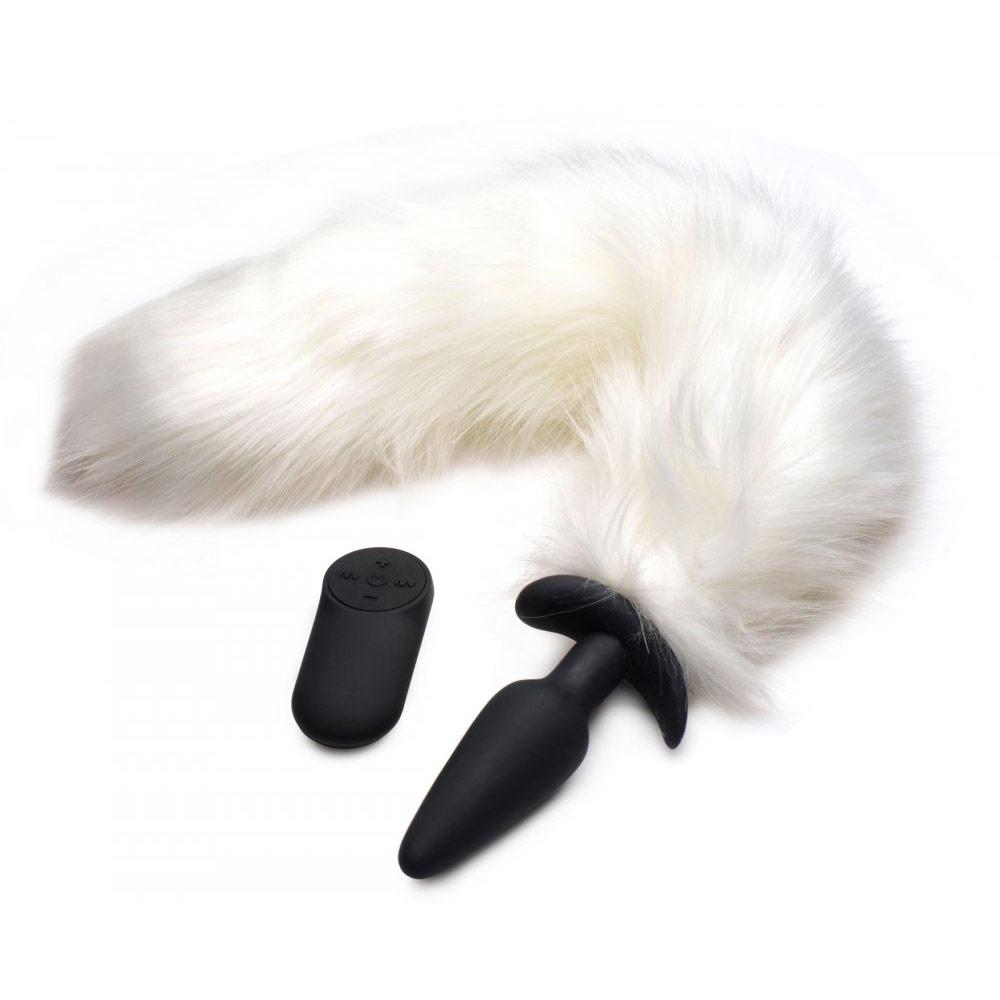 Vibrating White Fox Tail Slender Anal Plug Boyzshop Vibrating White Fox Tail Slender Anal Plug Boyzshop