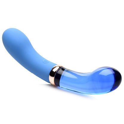 10X Bleu Dual Ended P-Spot Silicone and Glass Vibrator