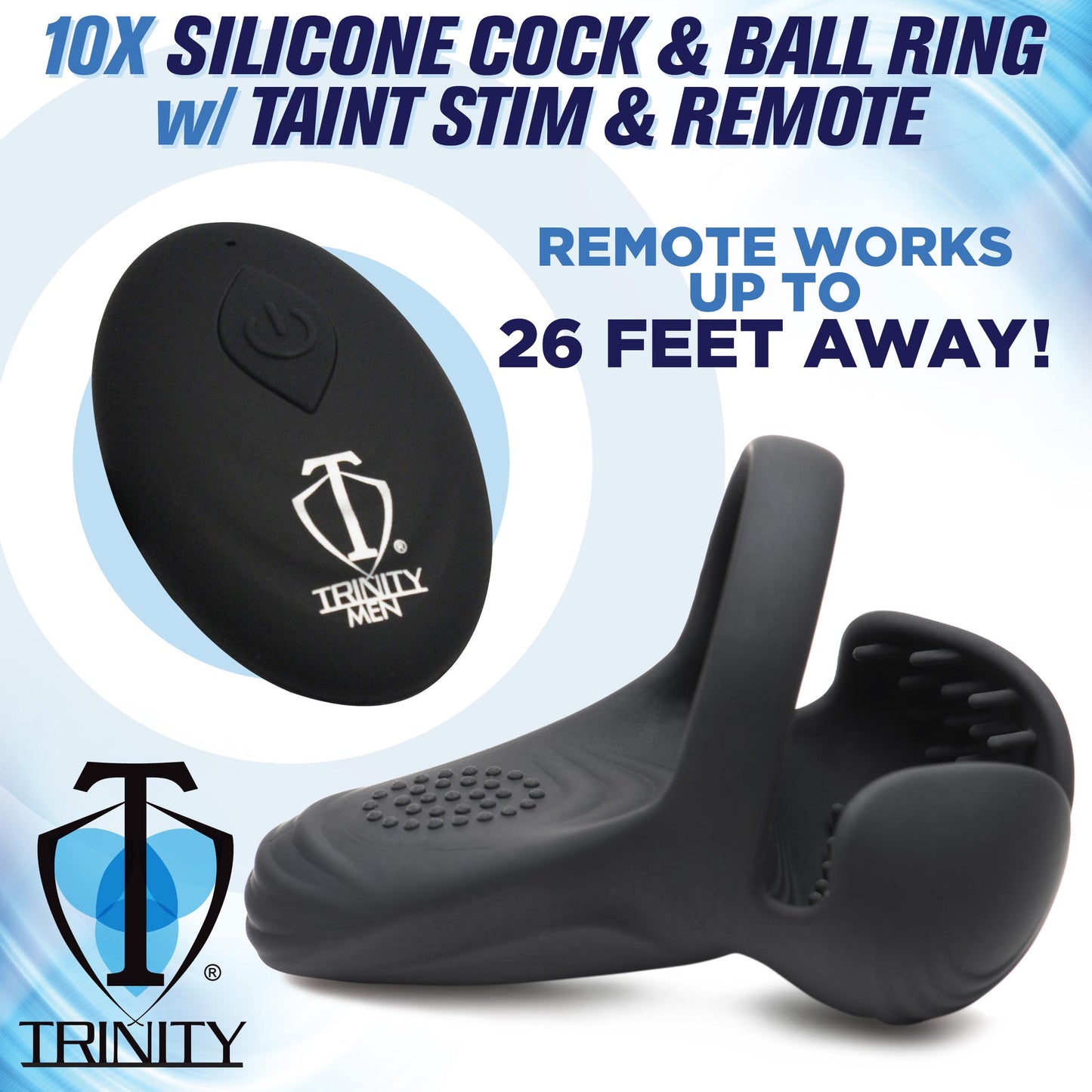 10X Vibrating Silicone Cock Ring with Taint Stim and Remote Boyzshop 10X Vibrating Silicone Cock Ring with Taint Stim and Remote Boyzshop