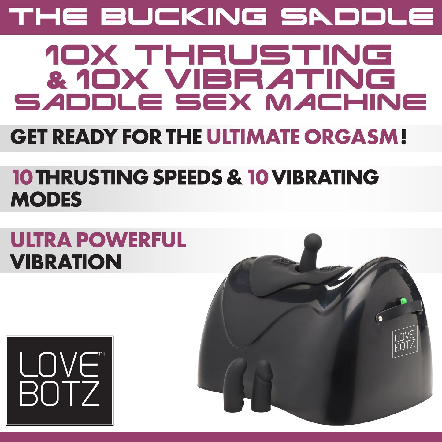 The Bucking Saddle 10X Thrusting and Vibrating Saddle Sex Machine