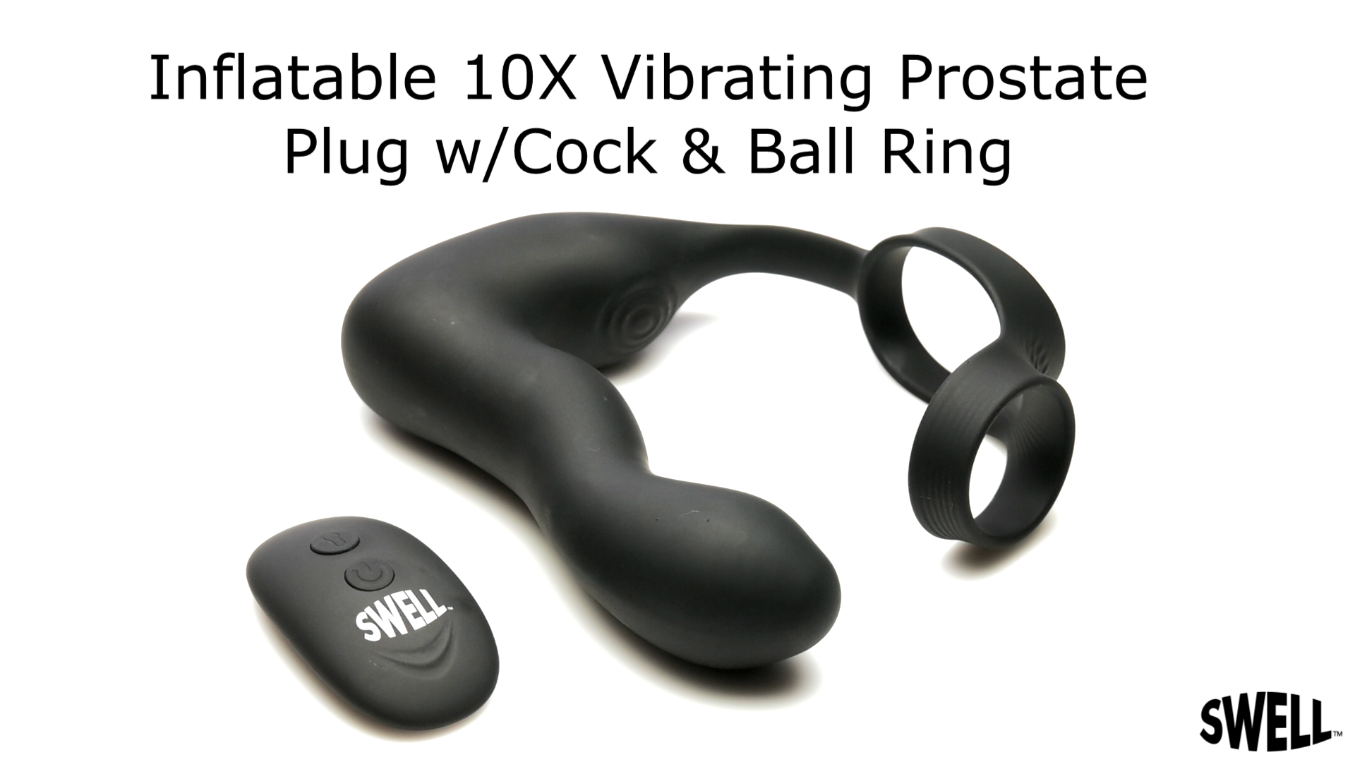 10X Inflatable and Vibrating Prostate Plug with Cock and Ball Ring Boyzshop 10X Inflatable and Vibrating Prostate Plug with Cock and Ball Ring Boyzshop