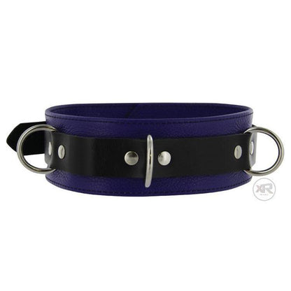 Strict Leather Deluxe Black and Blue Locking Collar